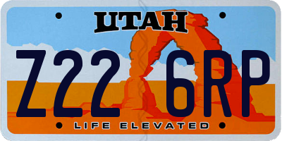 UT license plate Z226RP