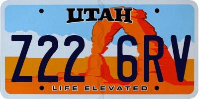 UT license plate Z226RV