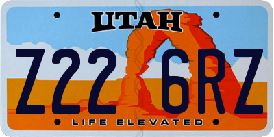 UT license plate Z226RZ
