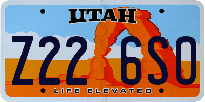 UT license plate Z226SO