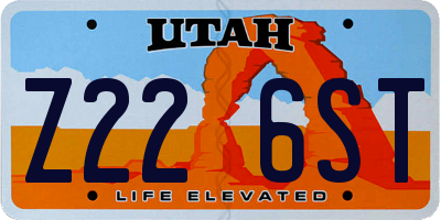 UT license plate Z226ST