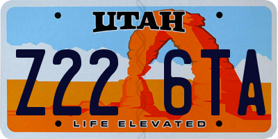UT license plate Z226TA
