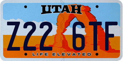 UT license plate Z226TF
