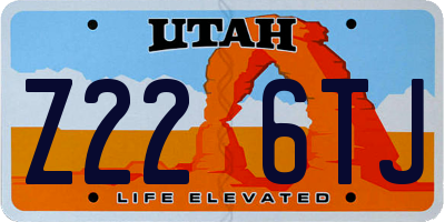 UT license plate Z226TJ