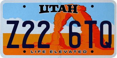 UT license plate Z226TQ