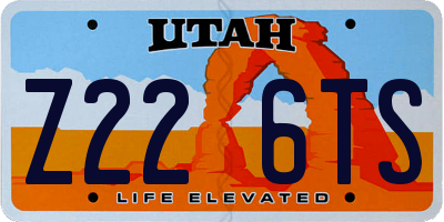 UT license plate Z226TS