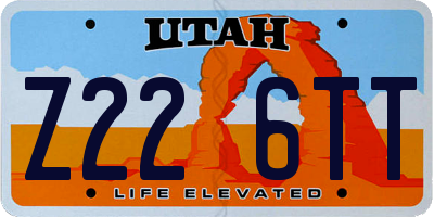 UT license plate Z226TT