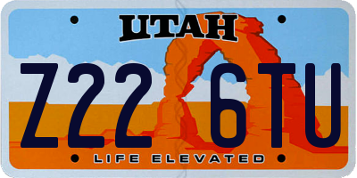 UT license plate Z226TU