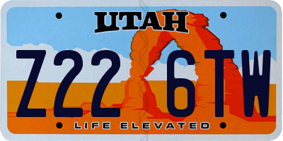 UT license plate Z226TW