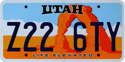 UT license plate Z226TY