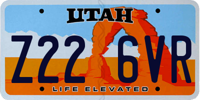 UT license plate Z226VR