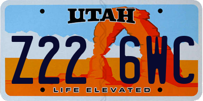 UT license plate Z226WC