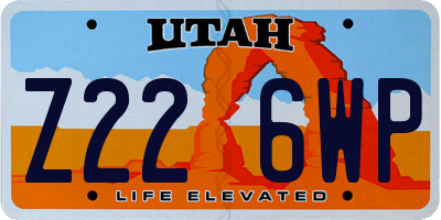 UT license plate Z226WP