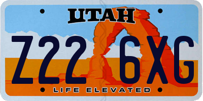 UT license plate Z226XG
