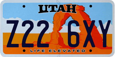 UT license plate Z226XY