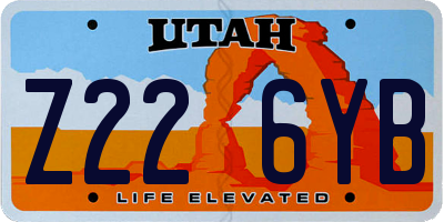 UT license plate Z226YB