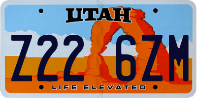UT license plate Z226ZM