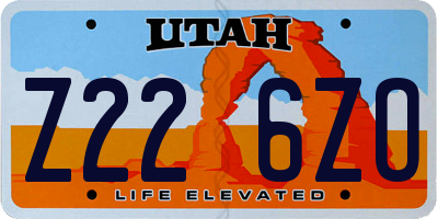 UT license plate Z226ZO