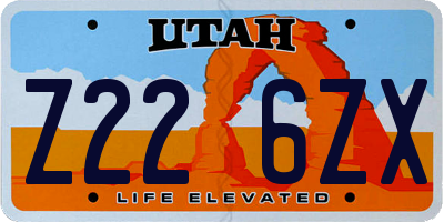 UT license plate Z226ZX