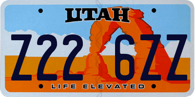 UT license plate Z226ZZ