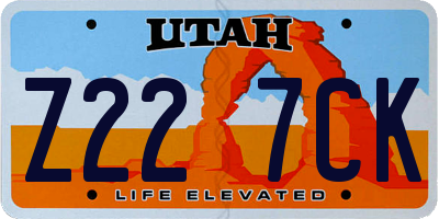UT license plate Z227CK