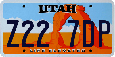 UT license plate Z227DP