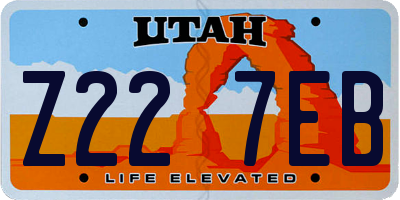 UT license plate Z227EB
