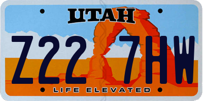 UT license plate Z227HW