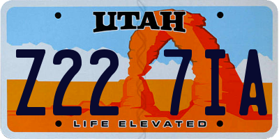 UT license plate Z227IA