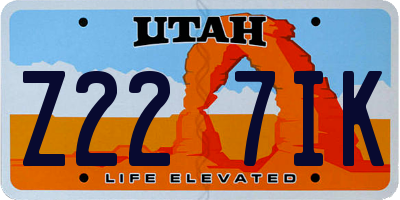 UT license plate Z227IK