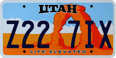 UT license plate Z227IX