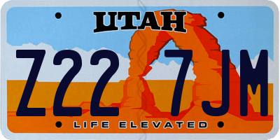 UT license plate Z227JM