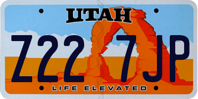 UT license plate Z227JP