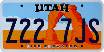 UT license plate Z227JS