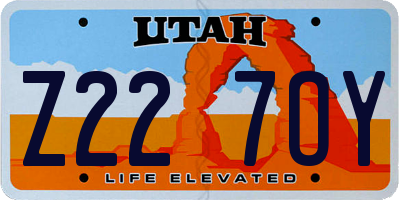 UT license plate Z227OY