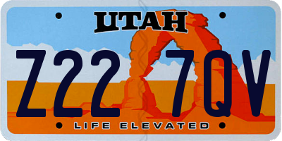 UT license plate Z227QV