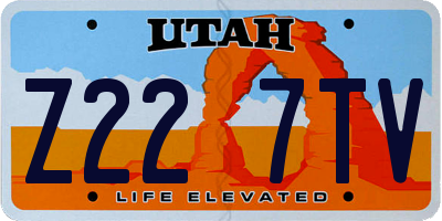 UT license plate Z227TV