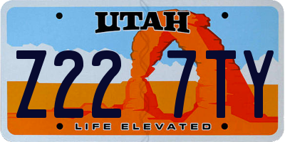UT license plate Z227TY
