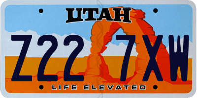UT license plate Z227XW