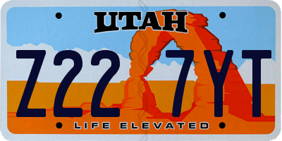 UT license plate Z227YT