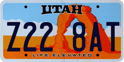 UT license plate Z228AT