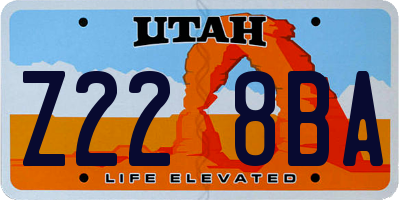 UT license plate Z228BA