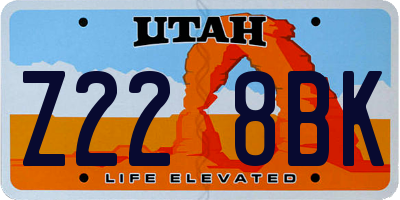 UT license plate Z228BK
