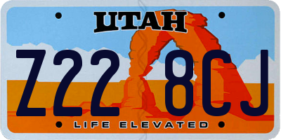UT license plate Z228CJ