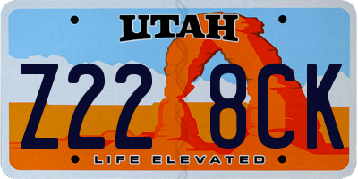 UT license plate Z228CK