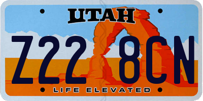 UT license plate Z228CN