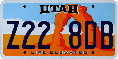 UT license plate Z228DB