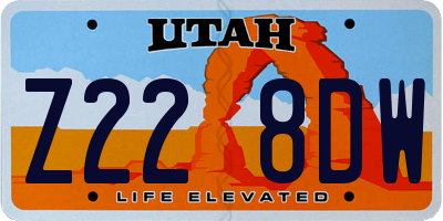 UT license plate Z228DW
