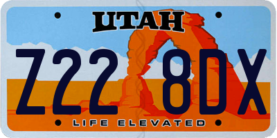 UT license plate Z228DX