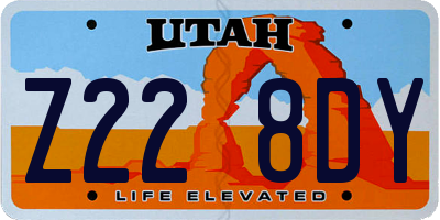 UT license plate Z228DY